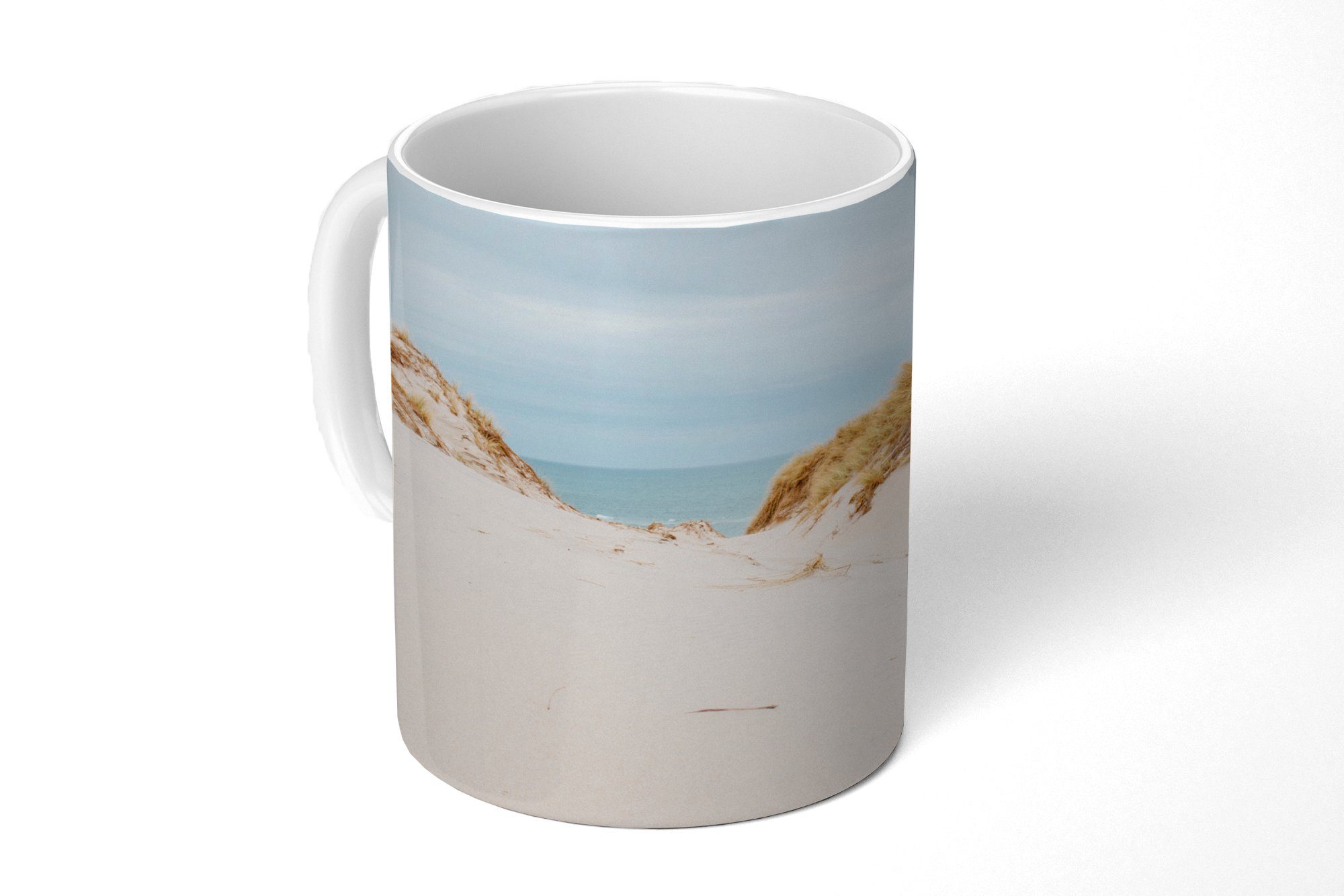 MuchoWow Tasse Das Meer hinter den Dünen, Keramik, Kaffeetassen, Teetasse, Becher, Teetasse, Geschenk