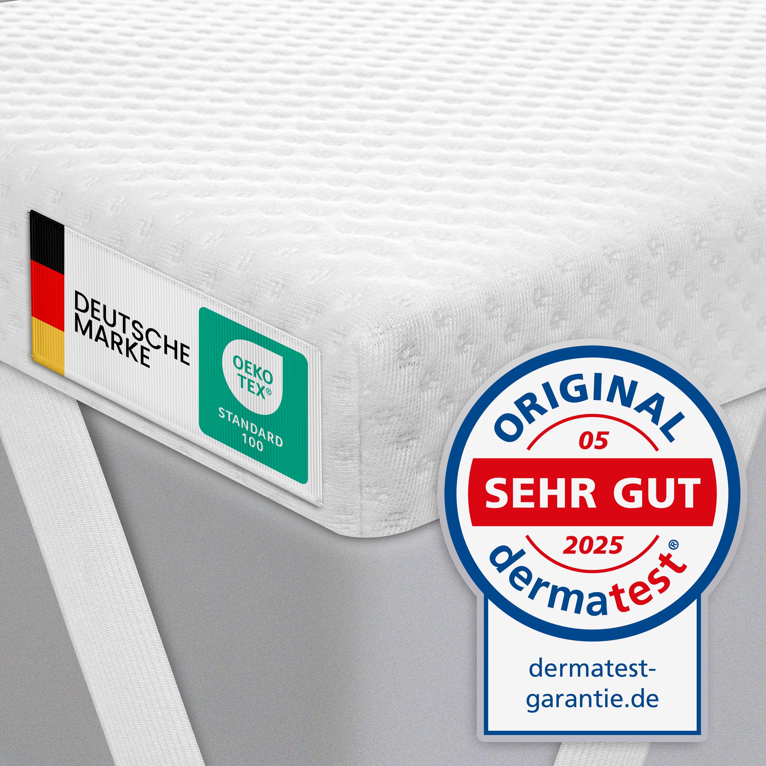 Topper Matratzentopper 7cm hoch H2/H3 - mit Gel-Memory- und Komfortschicht