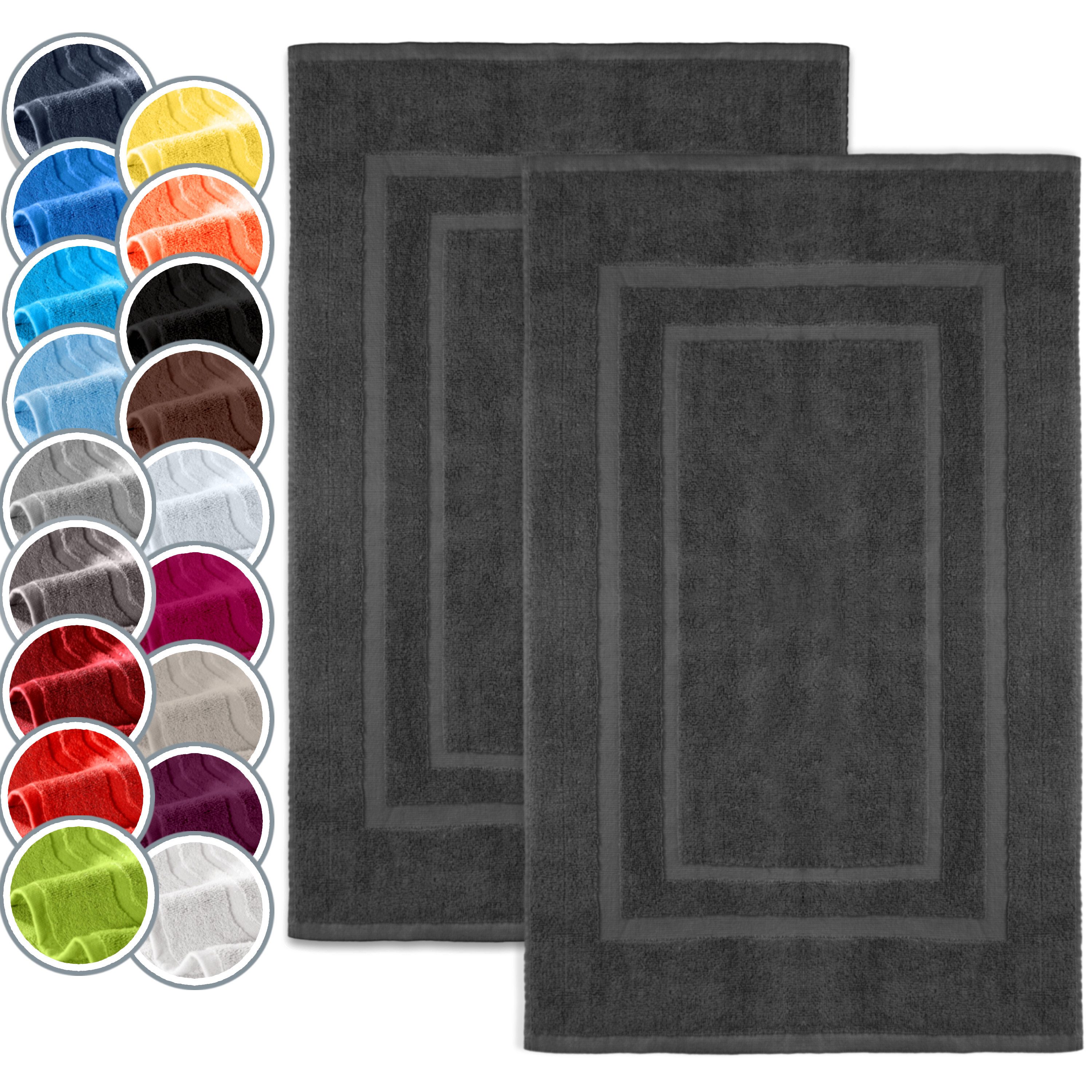 NatureMark Badematte 2er-Set Badvorleger 50x80cm, strapazierfähig, Baumwoll günstig online kaufen