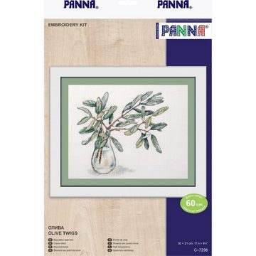 Panna Kreativset Panna Kreuzstich Set "Olivenzweige", Zählmuster, 31x21cm, (embroidery kit by Marussia)