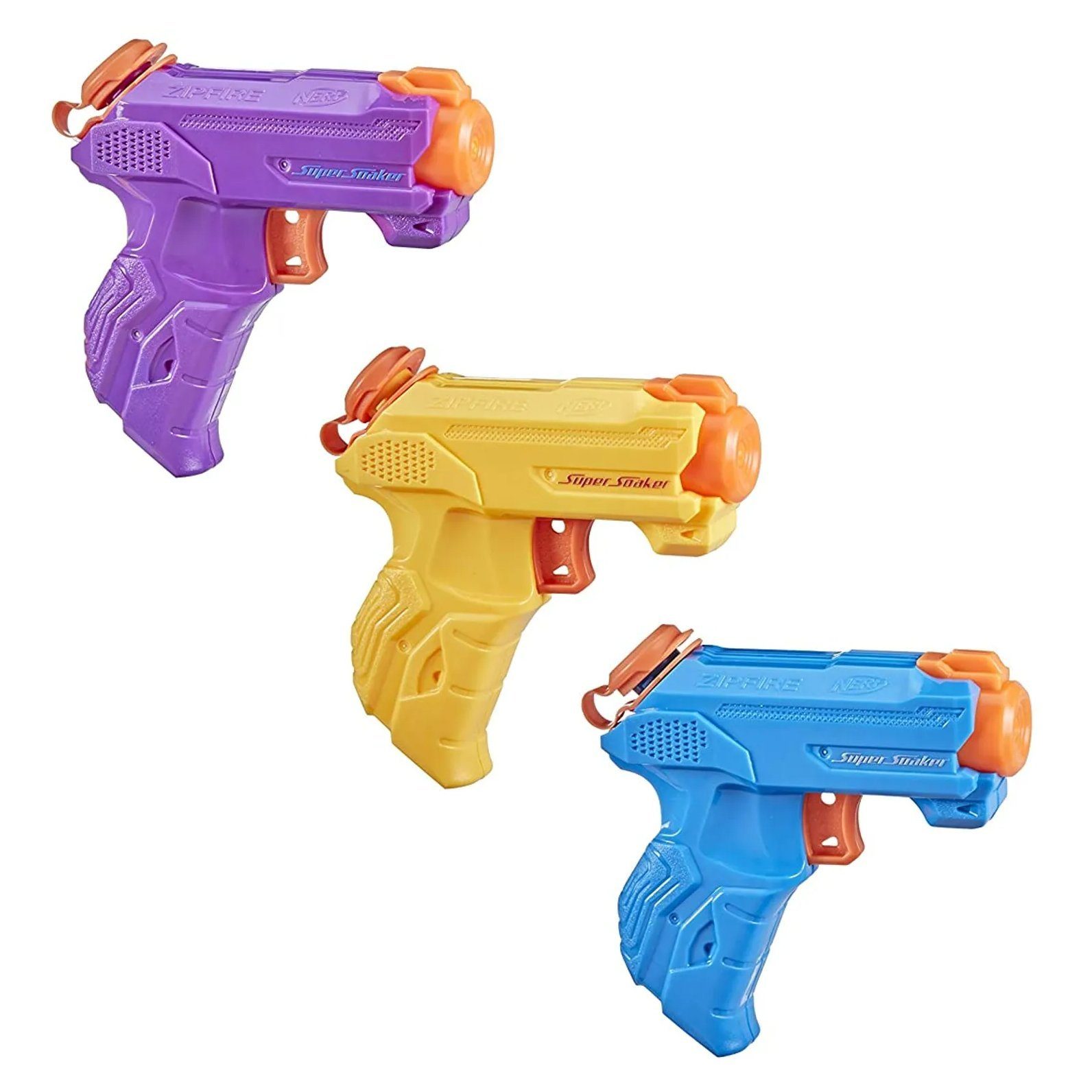 Hasbro Wasserpistole Hasbro NERA Super Soaker Mini Gun ZipFire  Wasserspritzpistole Spritzpistole Party, 3er Pack, für Kinder ab 6 Jahren