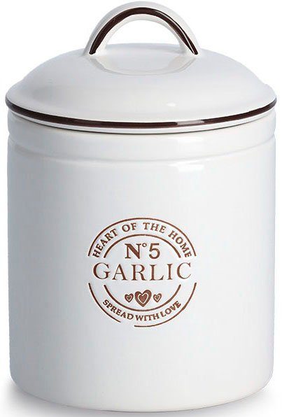 Zeller Present Vorratsdose Garlic, Keramik, (1-tlg), für Knoblauch, 880 ml