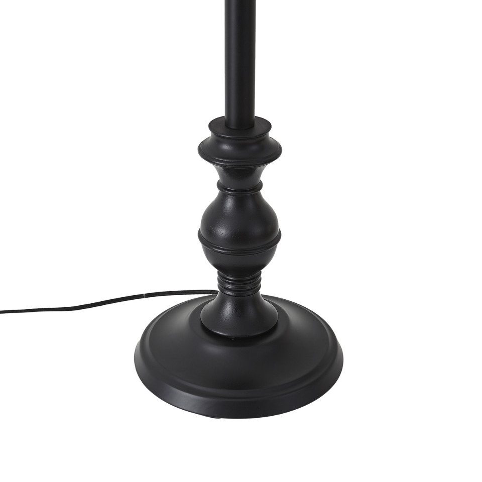 Qazqa Stehlampe Classico, ohne Leuchtmittel, Warmweiß, QAZQA Stehlampe, e27, Schwarz, Holz, classic-antique