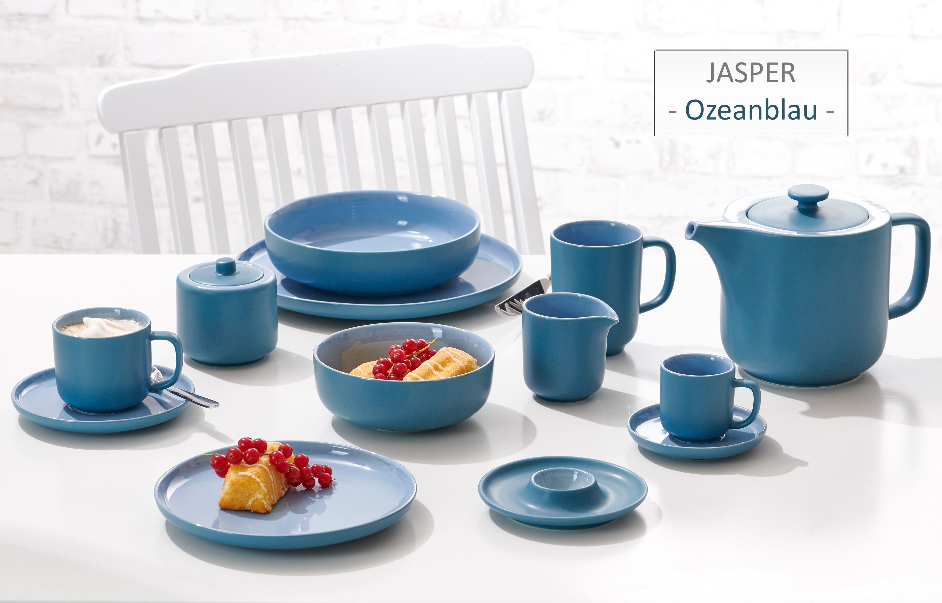 Ritzenhoff & Breker Tafelservice Teller Set, Geschirr-Set Jasper (8-tlg), 4 Personen, Steinzeug, Scandic Style, 8 Teile, für 4 Personen
