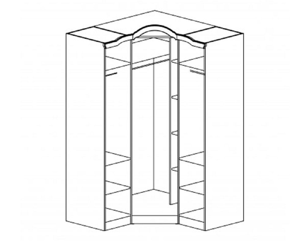Feldmann-Wohnen Eckkleiderschrank ORCHIDEA x x B/T/H: 136 cm cm 222 cm 136