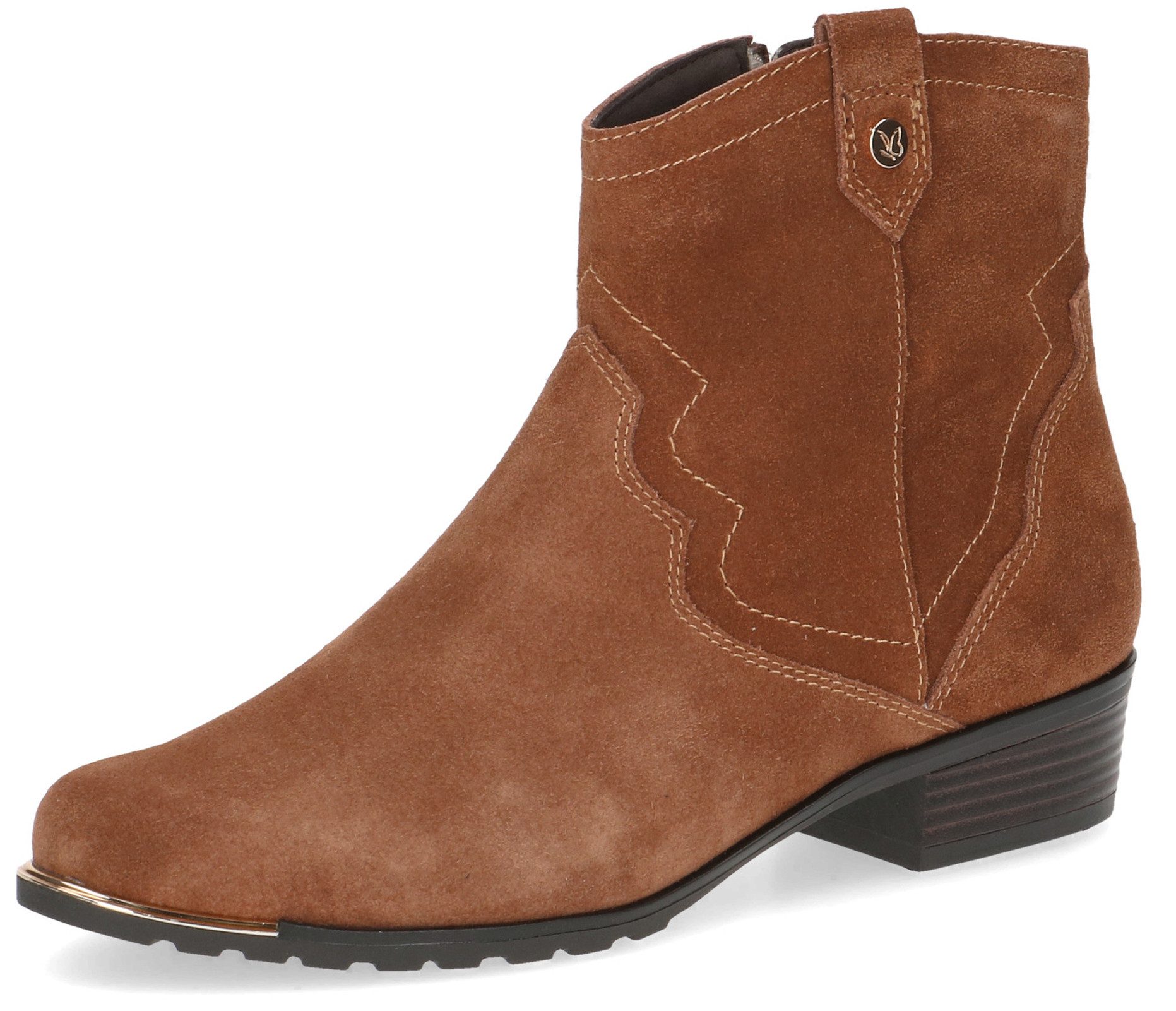 9-25306-43 305 Cognac Suede Stiefelette