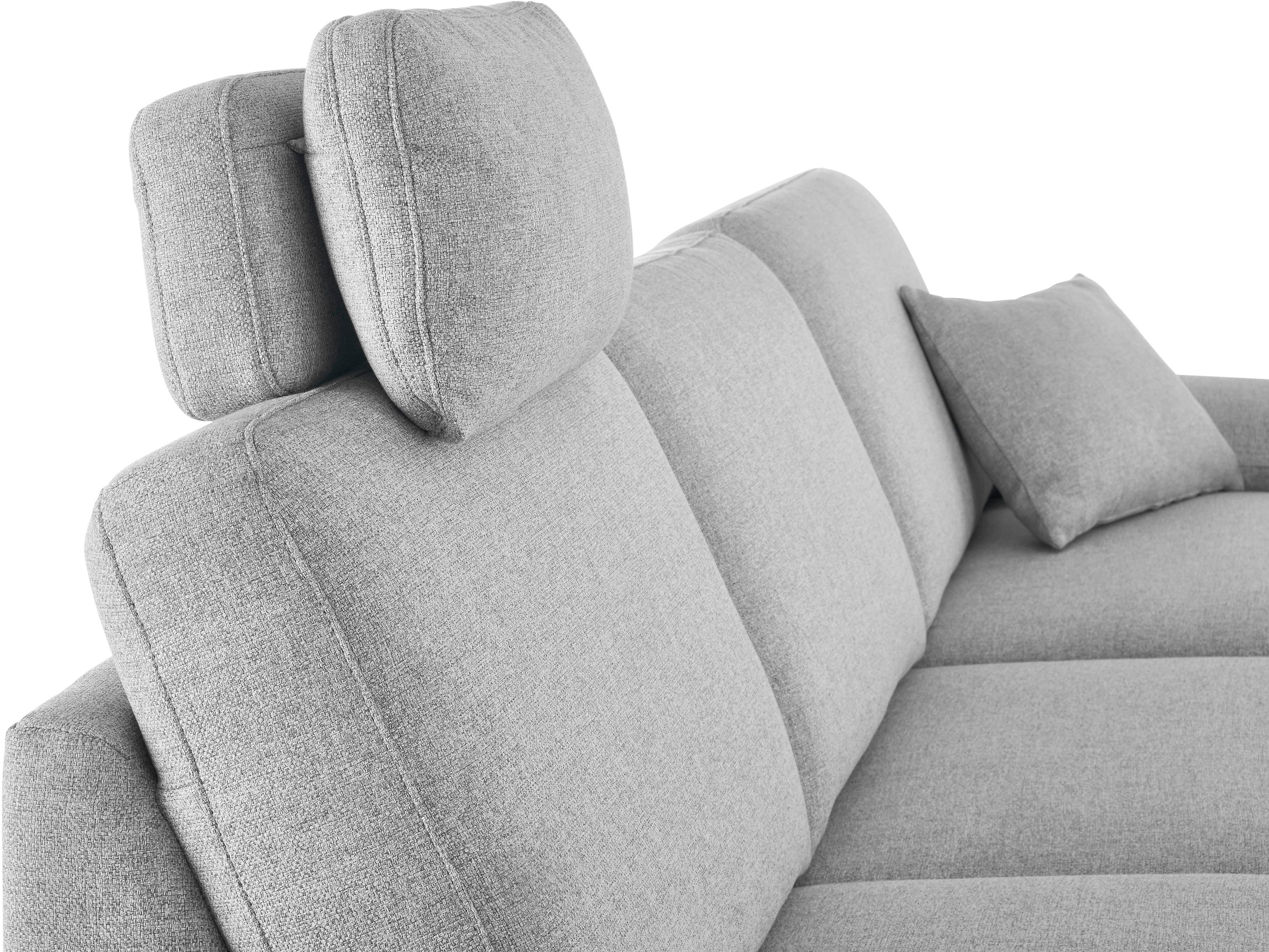 im 1,5-Sitzer, hellgrau Longchair Candy 3C Ecksofa Relaxfunktion in Schlaffunktion Mainau, motorische