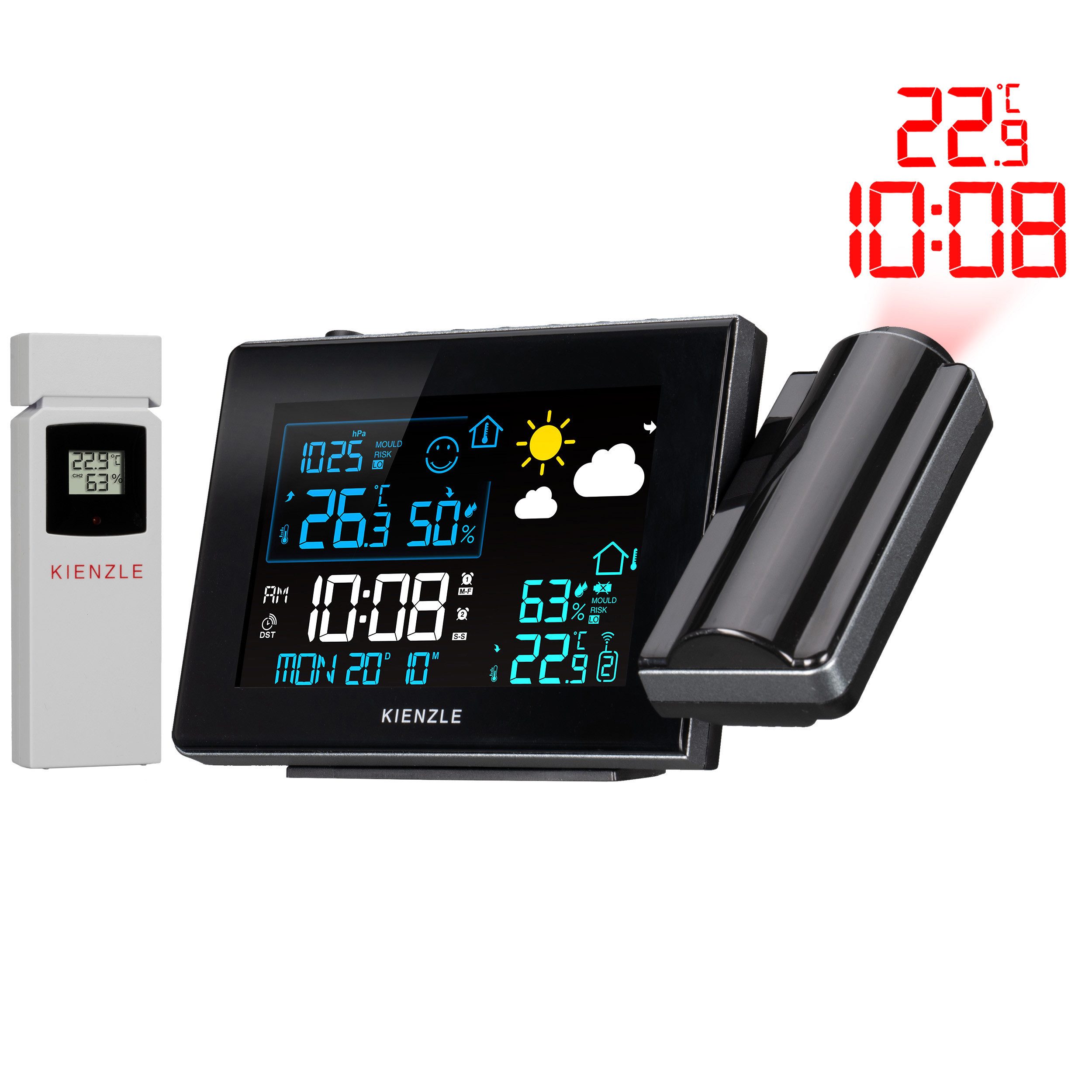 Kienzle KIENZLE Funk-Wetterstation mit Projektion Funkwetterstation