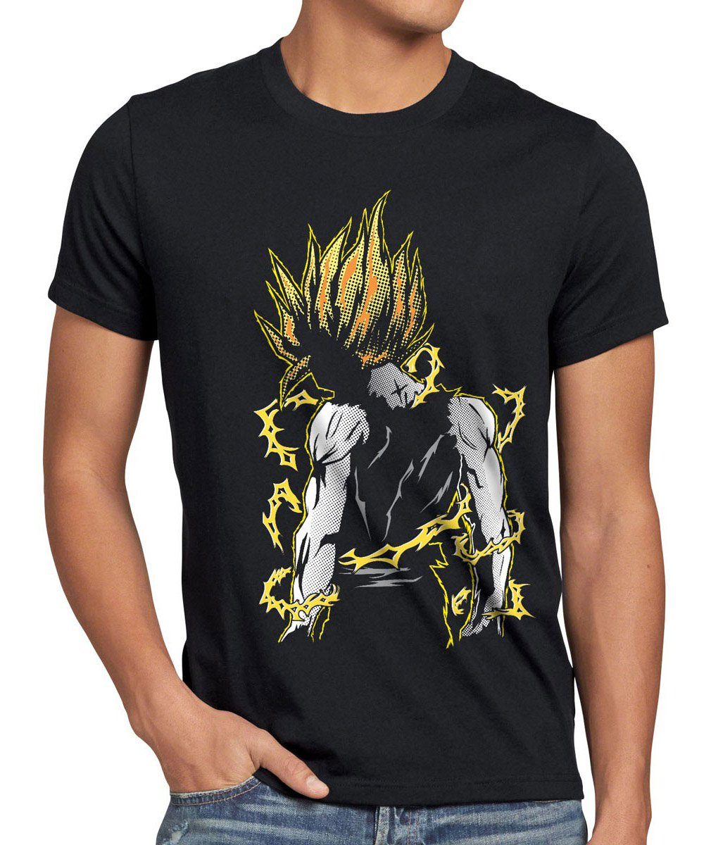 style3 Print-Shirt Herren T-Shirt Goku Pop-Art Ball Vegeta Dragon Roshi Son Anime Saiyajin Super Z