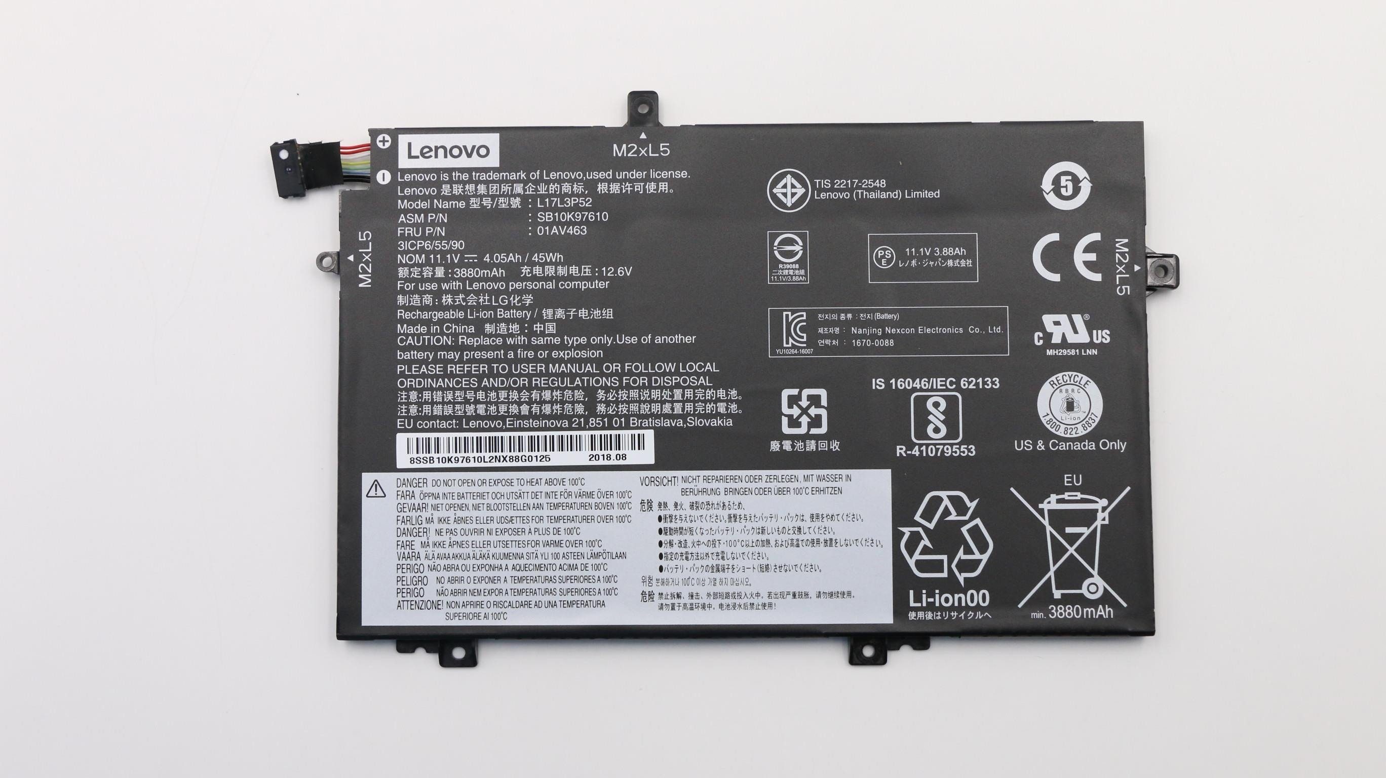 Lenovo Original Akku für Lenovo B10K97613 Laptop-Akku Akku 4120 mAh