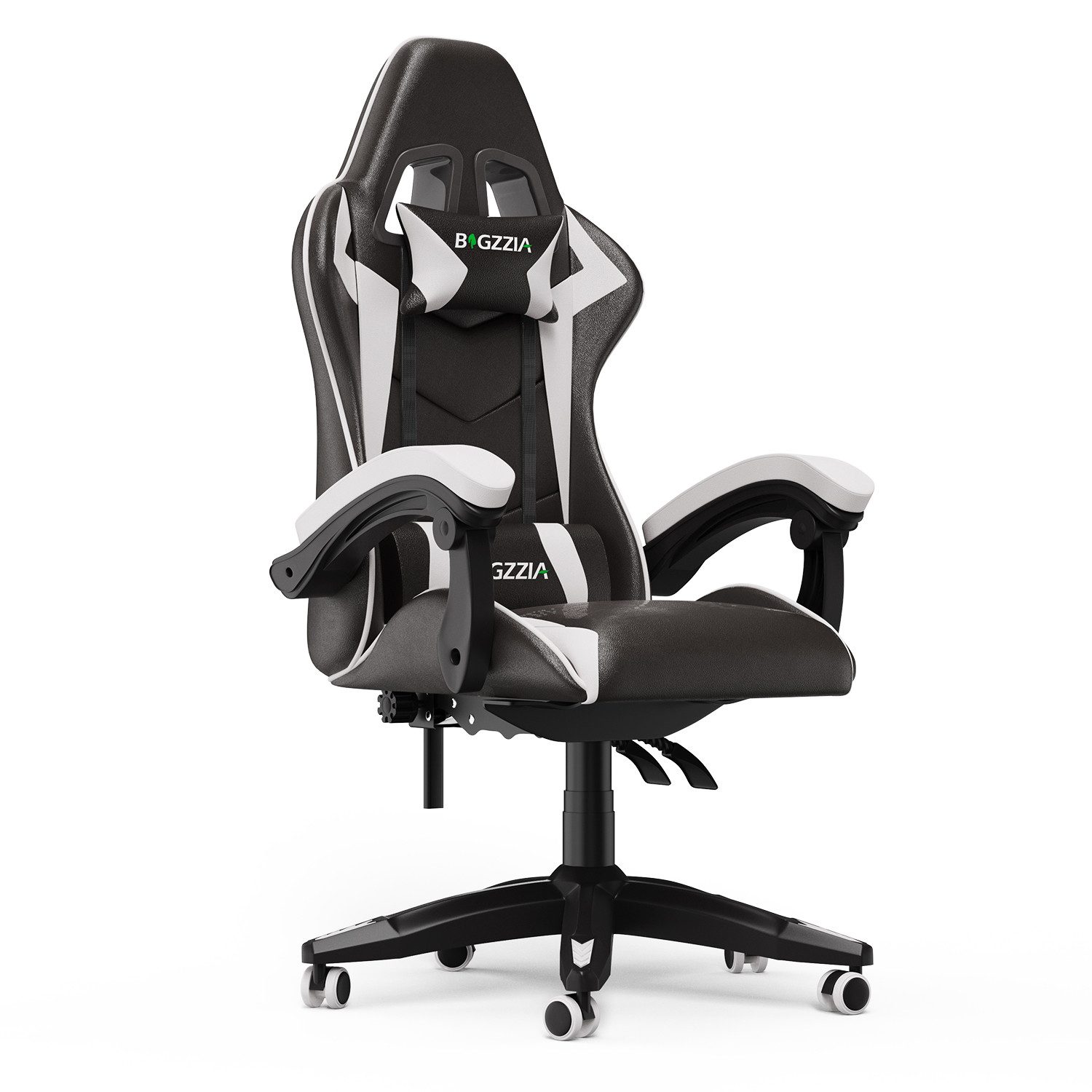 BIGZZIA Gaming-Stuhl Bürostuhl Ergonomisch mit Lendenkissen + Kopfstütze, Gaming Chair Höhenverstellbar, Computerstuhl Ergonomisch