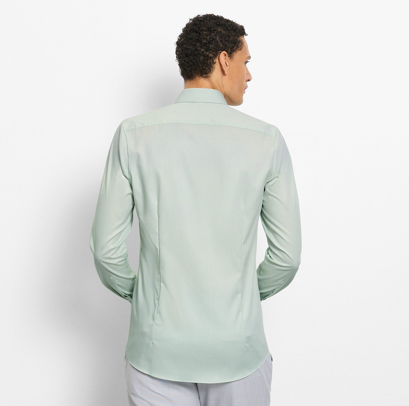 OLYMP Langarmhemd Level Five Under-Button-down-Kragen, Businesshemd, body fit, fein strukturiert