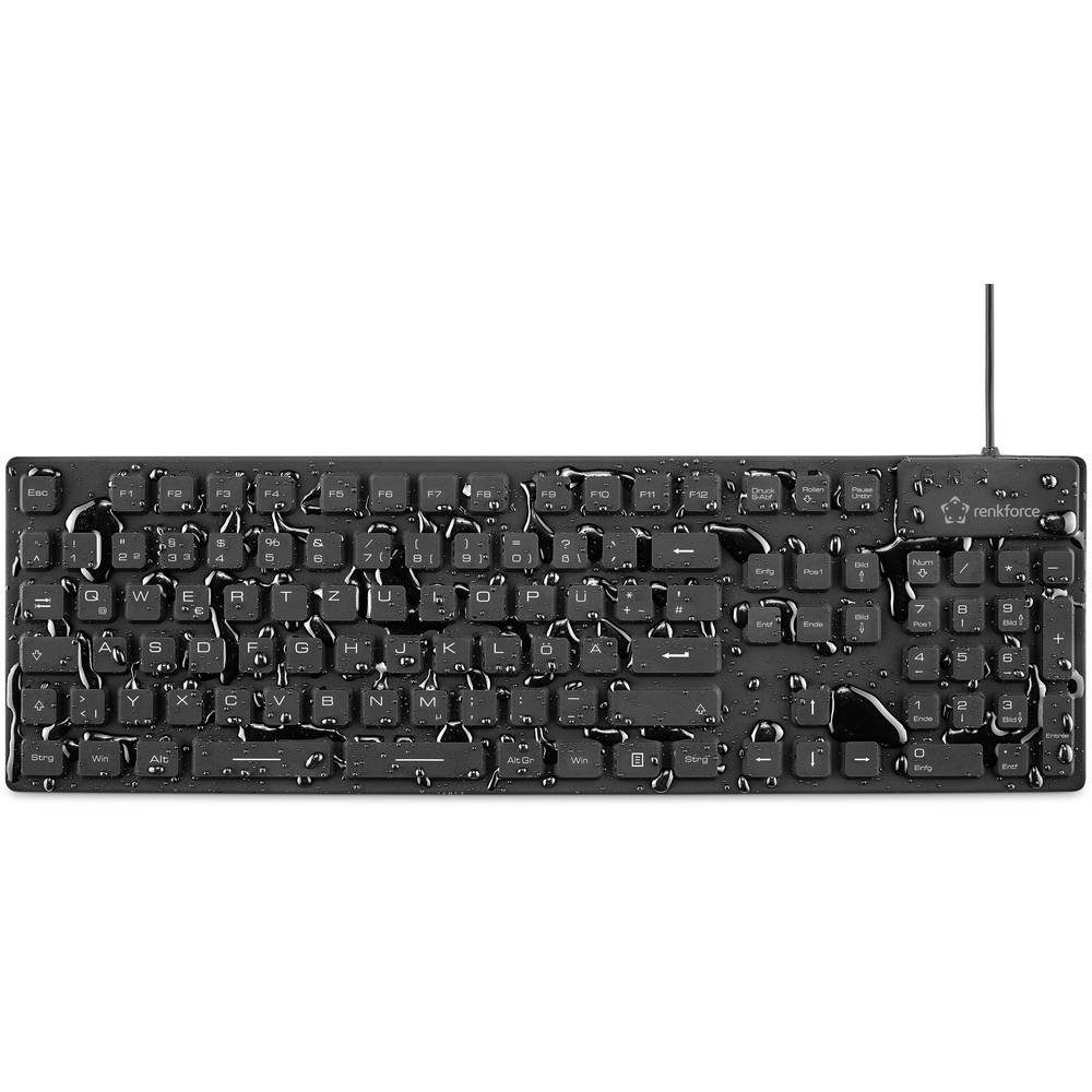 Renkforce IP68 Wasserdichte Industrietastatur RF-3561816 Tastatur (Silikonmembran vollversiegelt IP68)