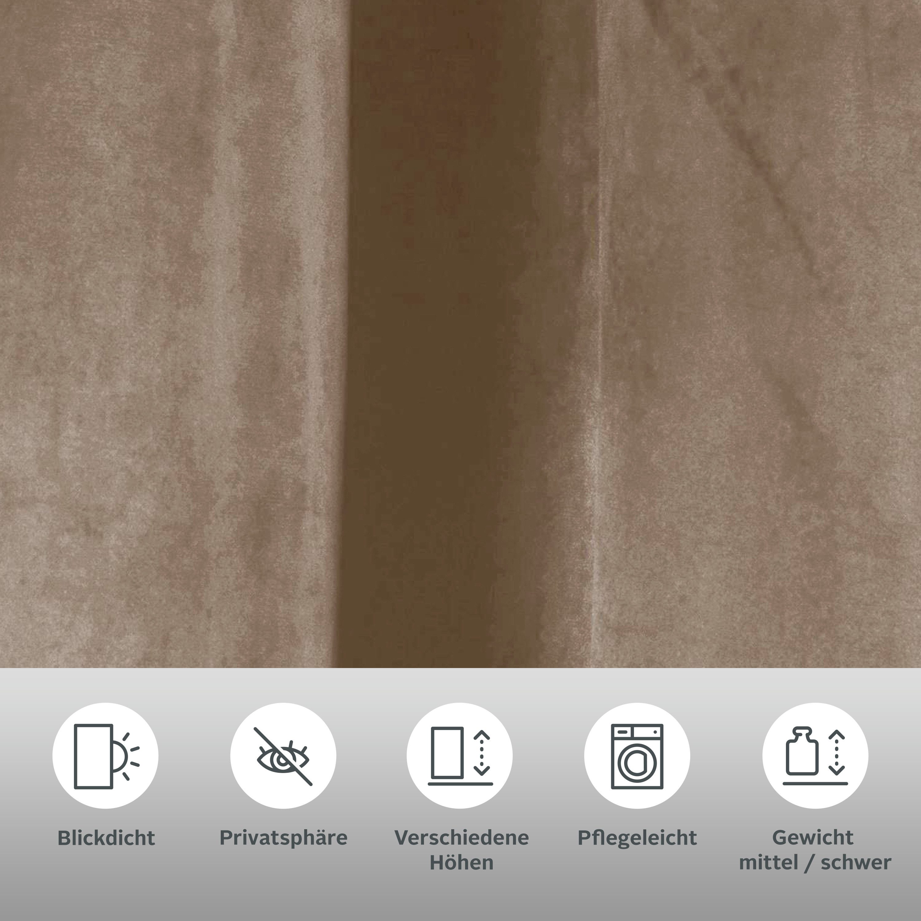 LeGer Home by Lena Gercke Gardine LADINA (1 St), Ösen, blickdicht, Polyester, blickdichter Vorhang, Samt Vorhang