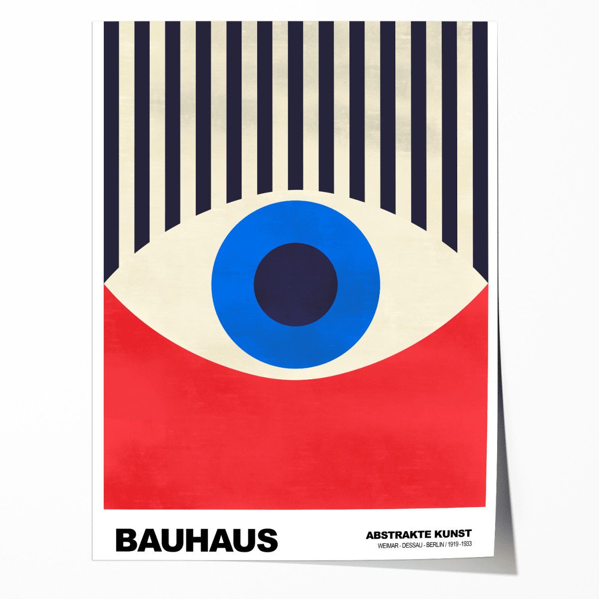JUSTGOODMOOD Poster BAUHAUS Abstrakte Kunst Modernes Auge Design im Retro Stil Minimalisti, (1 St)