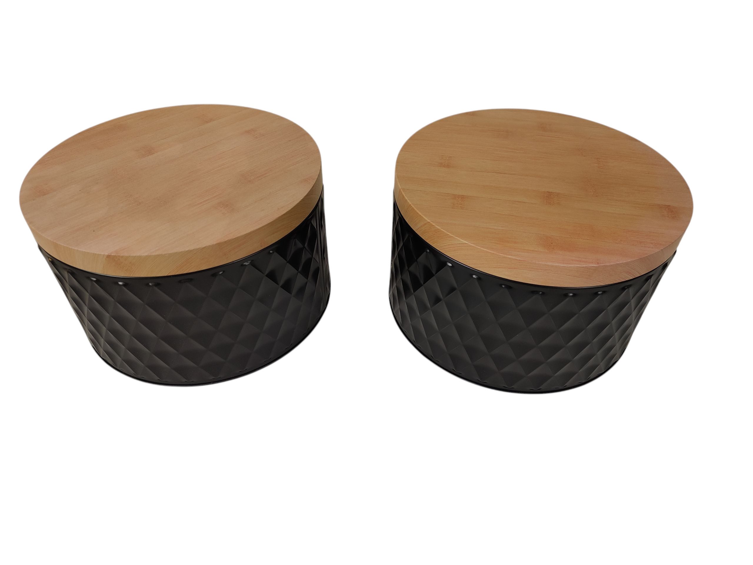 sesua Keksdose Metallvorratsdose 2er Set mit Bambusoptik-Deckel Keksdose 20 x 12 cm