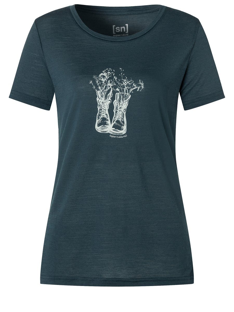 SUPER.NATURAL Print-Shirt Merino T-Shirt W FLOWER günstig online kaufen