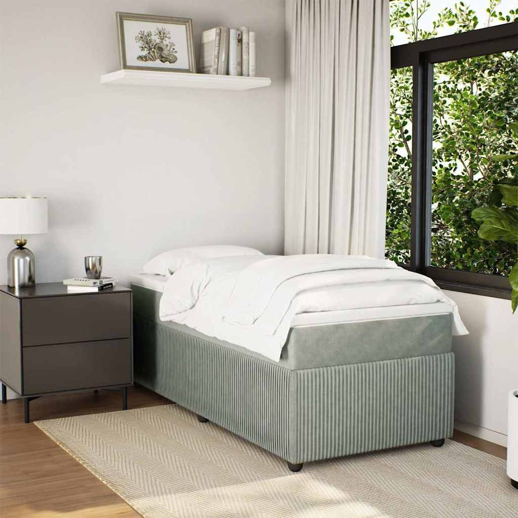 vidaXL Bett Boxspringbett mit Matratze Hellgrau günstig online kaufen