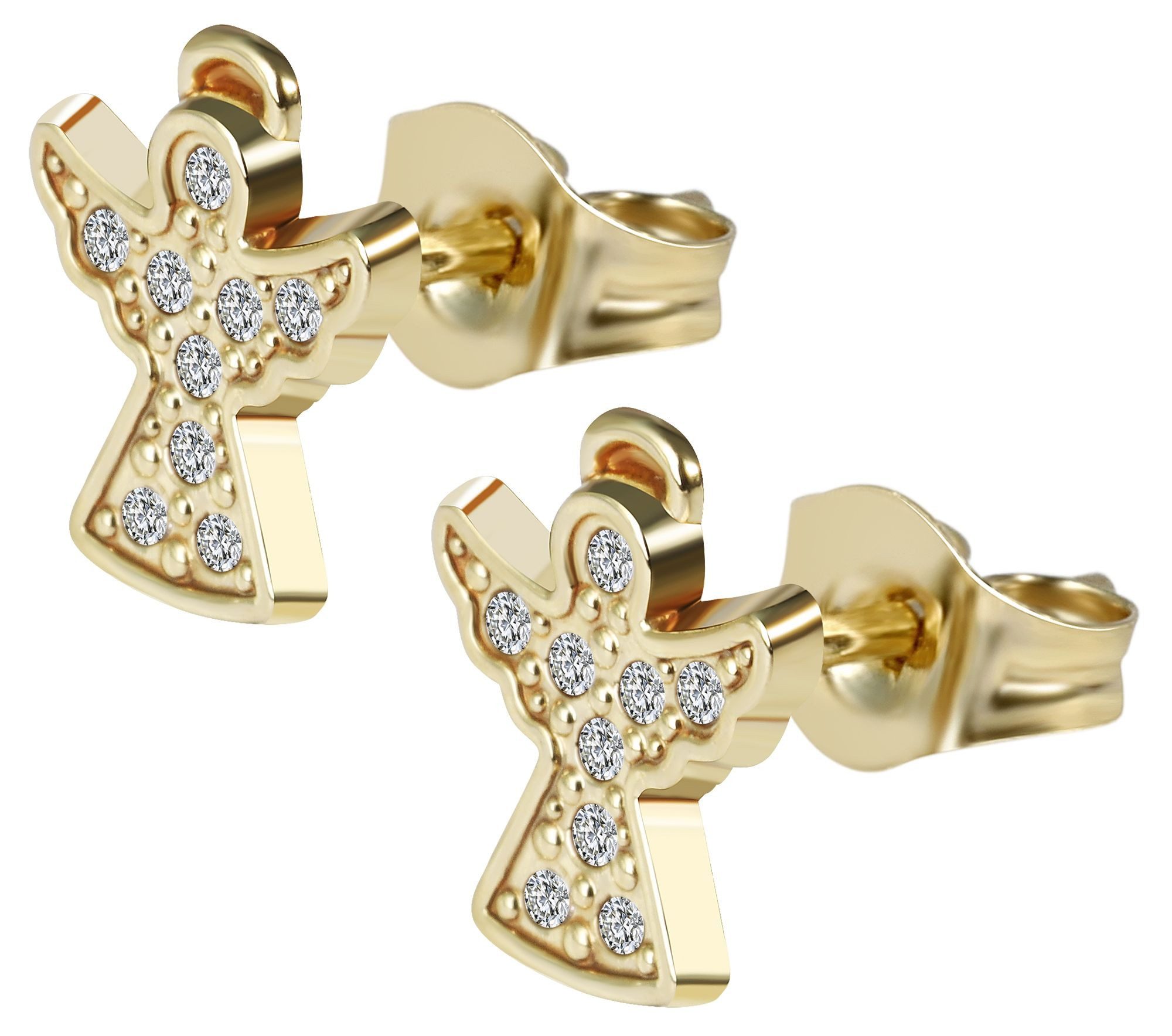 Paar Ohrhänger Ohrringe – Ohrstecker aus 333 Gold mit Zirkonia