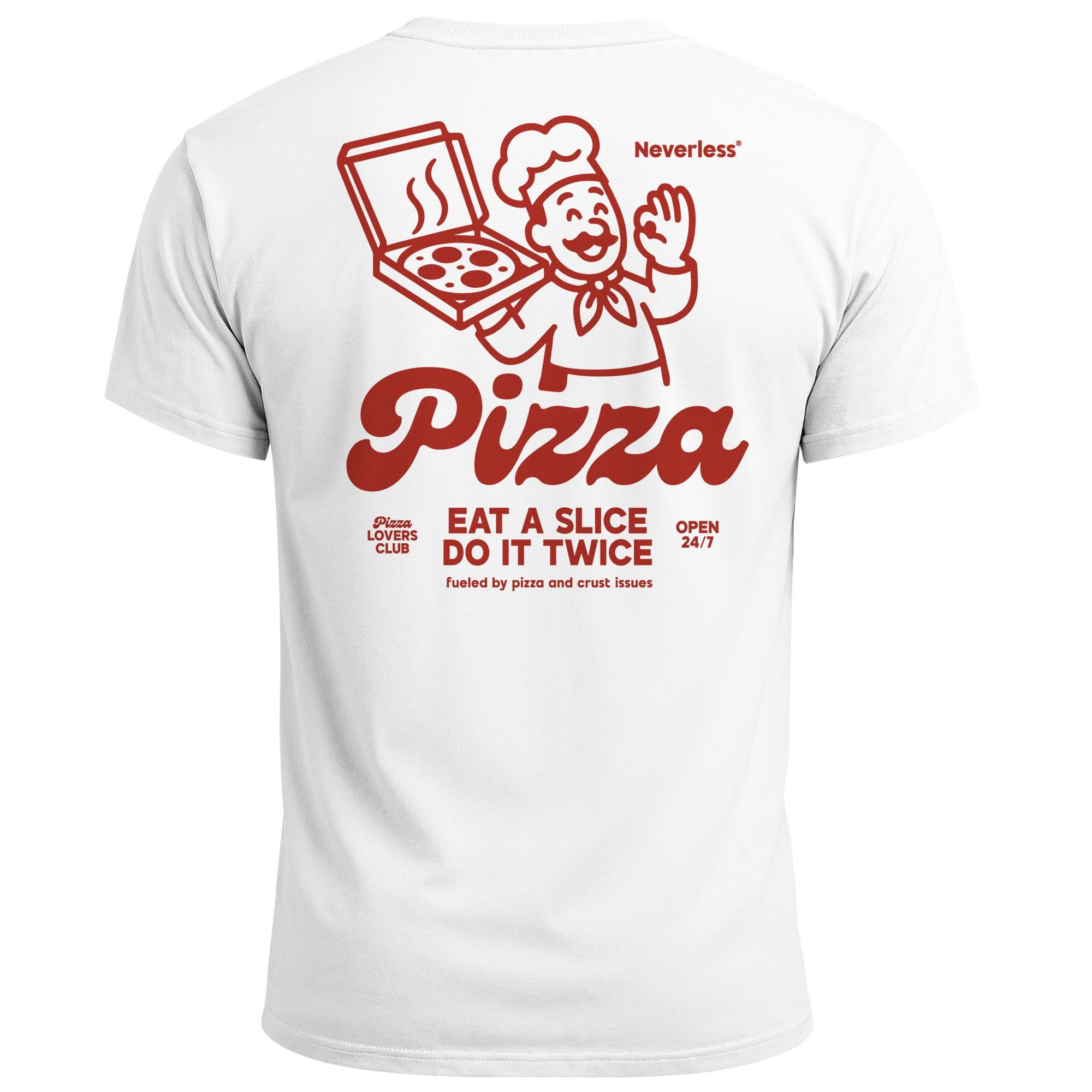 Neverless Print-Shirt Herren T-Shirt Backprint Pizza günstig online kaufen