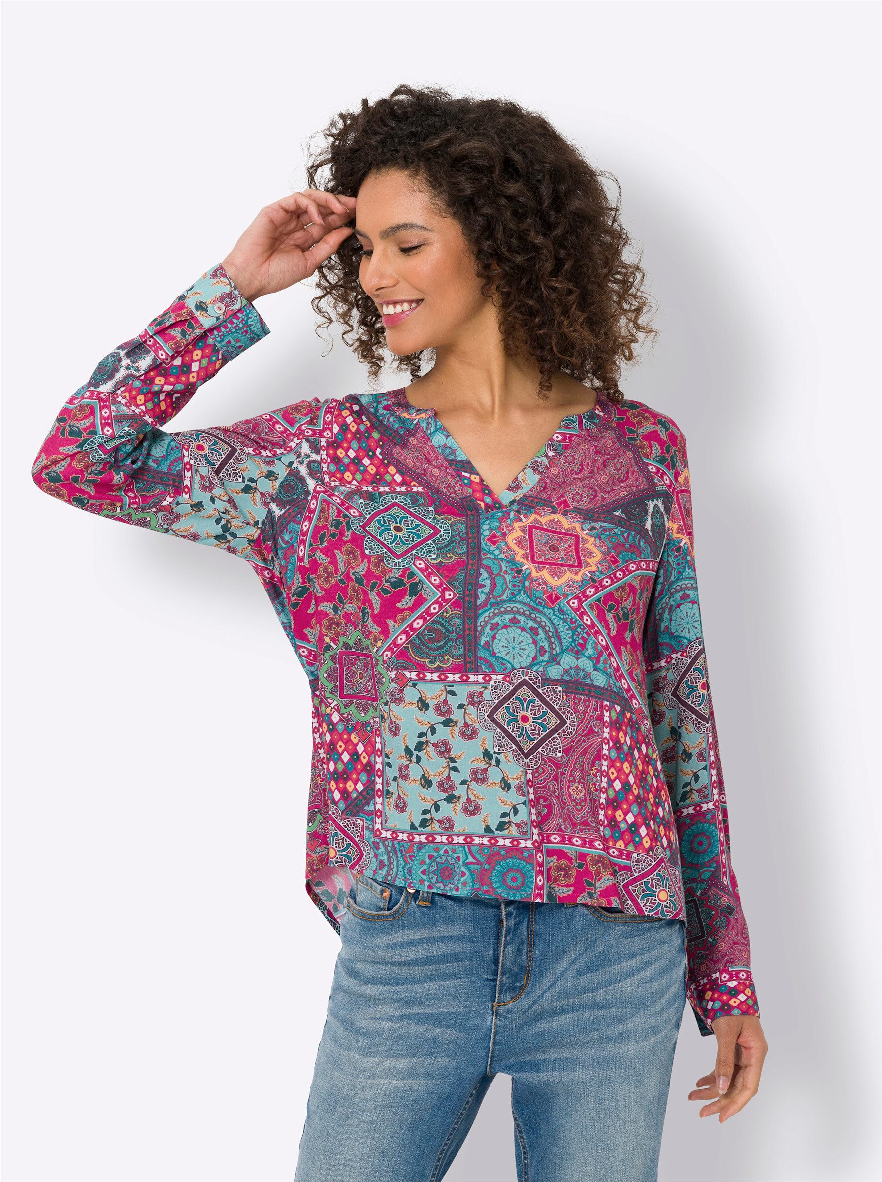 Klassische Bluse Druckbluse