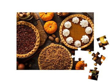 puzzleYOU Puzzle Herbstkuchen: Kürbis, Pekannuss und Apfelstreusel, 48 Puzzleteile, puzzleYOU-Kollektionen Kuchen, Essen und Trinken