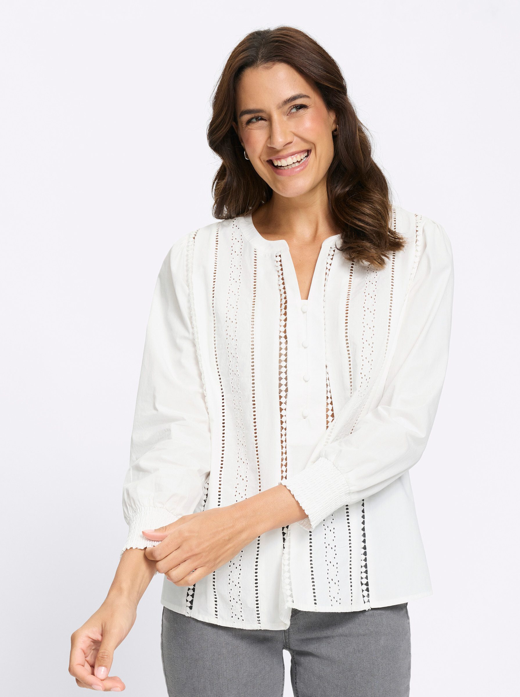 Witt Klassische Bluse Baumwoll-Bluse Langarm günstig online kaufen