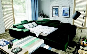 JVmoebel Ecksofa, Multifunktion Big Wohnlandschaft U Form Ecksofa Sofa Stoff