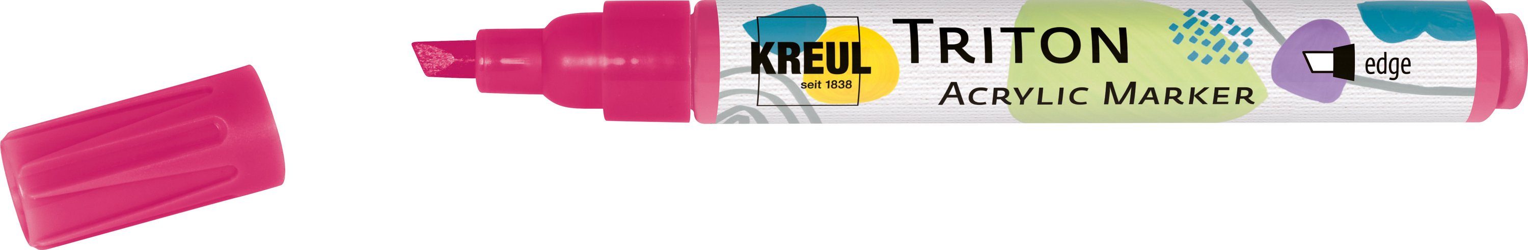 Kreul Marker Triton Acrylic Marker EDGE, Strichstärke 1 - 4 mm Magenta
