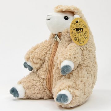Kögler Kuscheltier Plüsch Schaf Zippy mit Reißverschluss zum ausziehen 20 cm
