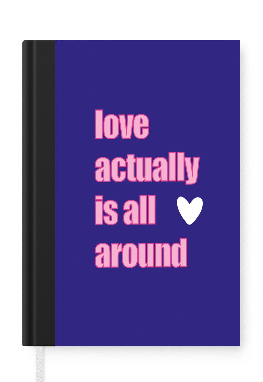 MuchoWow Notizbuch Text - Valentinstag - Liebe - Blau, Notebook, Notizblock a5, Tagebuch, Journal Liniert