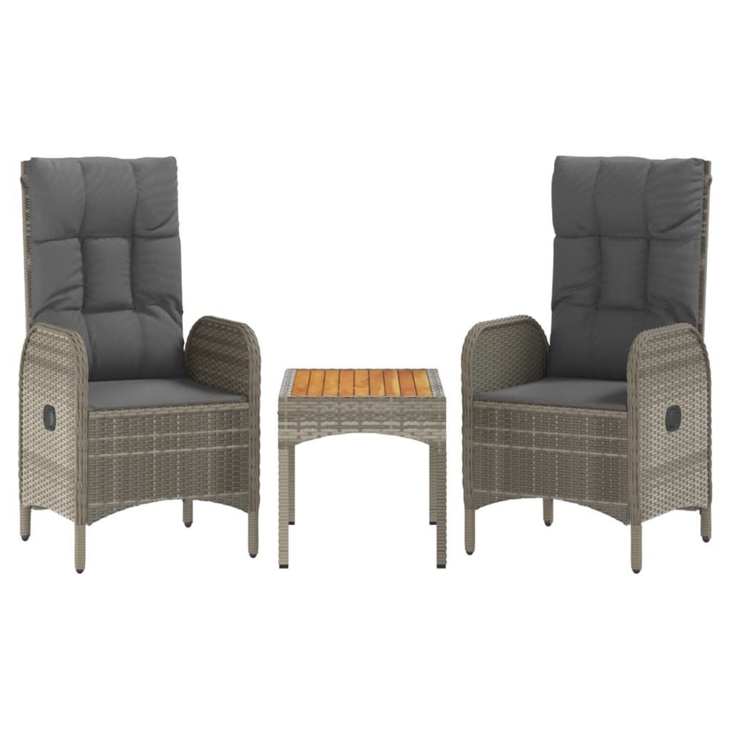 vidaXL Gartenlounge-Set 3-tlg. Garten-Lounge-Set mit Kissen günstig online kaufen