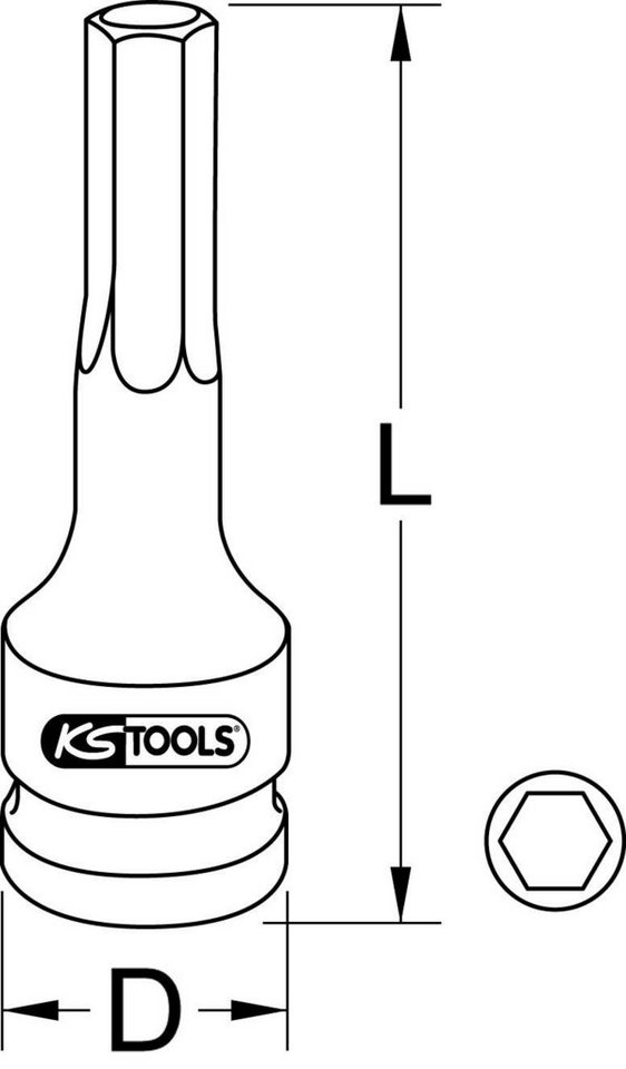 Thumbnail - KS Tools Stecknuss 1/2" Kraft-Bit-Stecknuss Torx, lang, T20