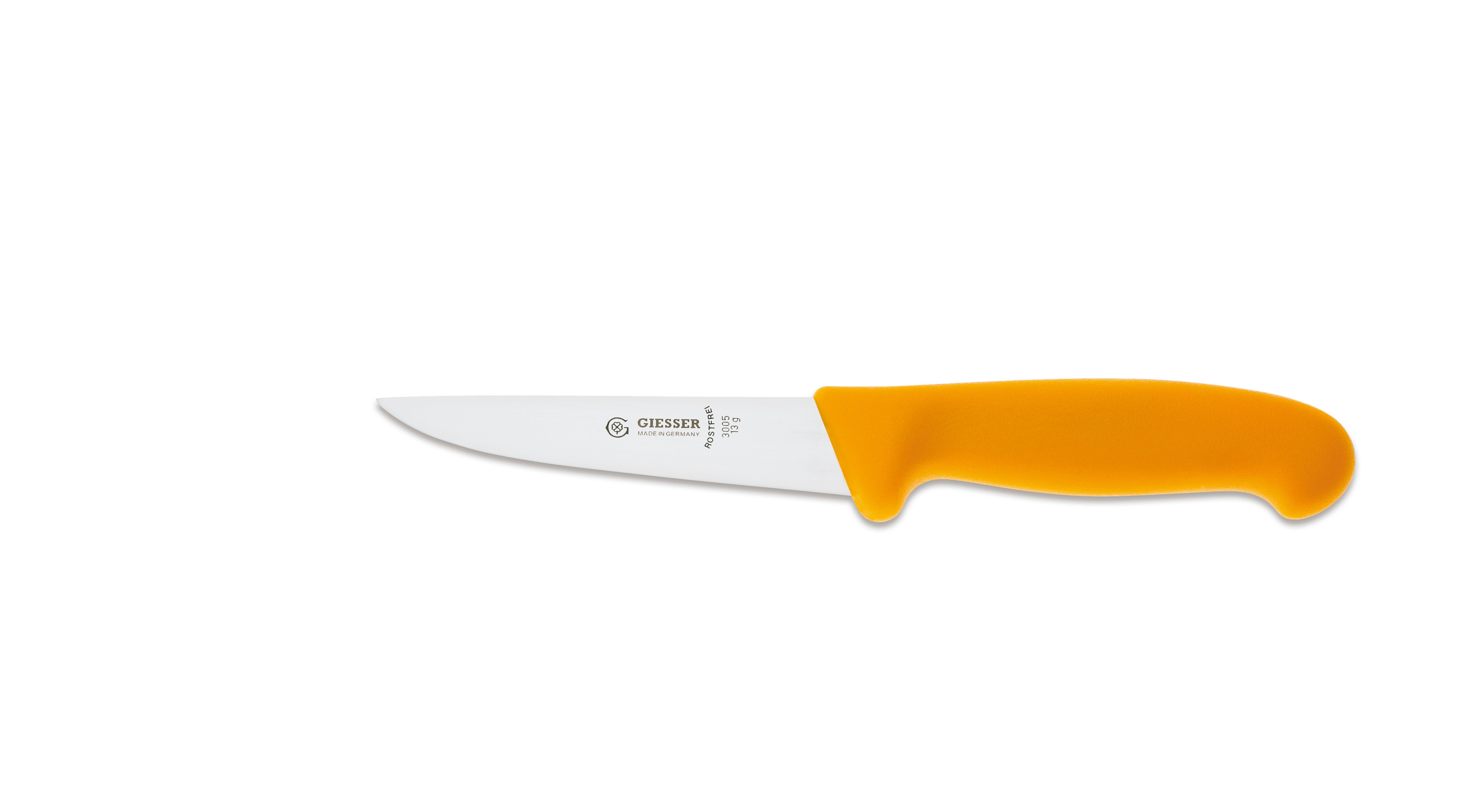 Giesser Messer 3005 für Fleischer Ausbeinmesser Stechmesser starke, Ideal gerade 13-30, Klinge, Gelb