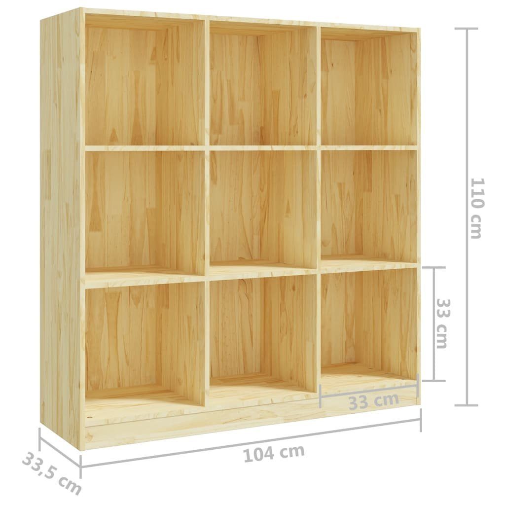Massivholz 104x33,5x110 Bücherregal/Raumteiler 1-tlg. Kiefer, Natur Bücherregal vidaXL cm
