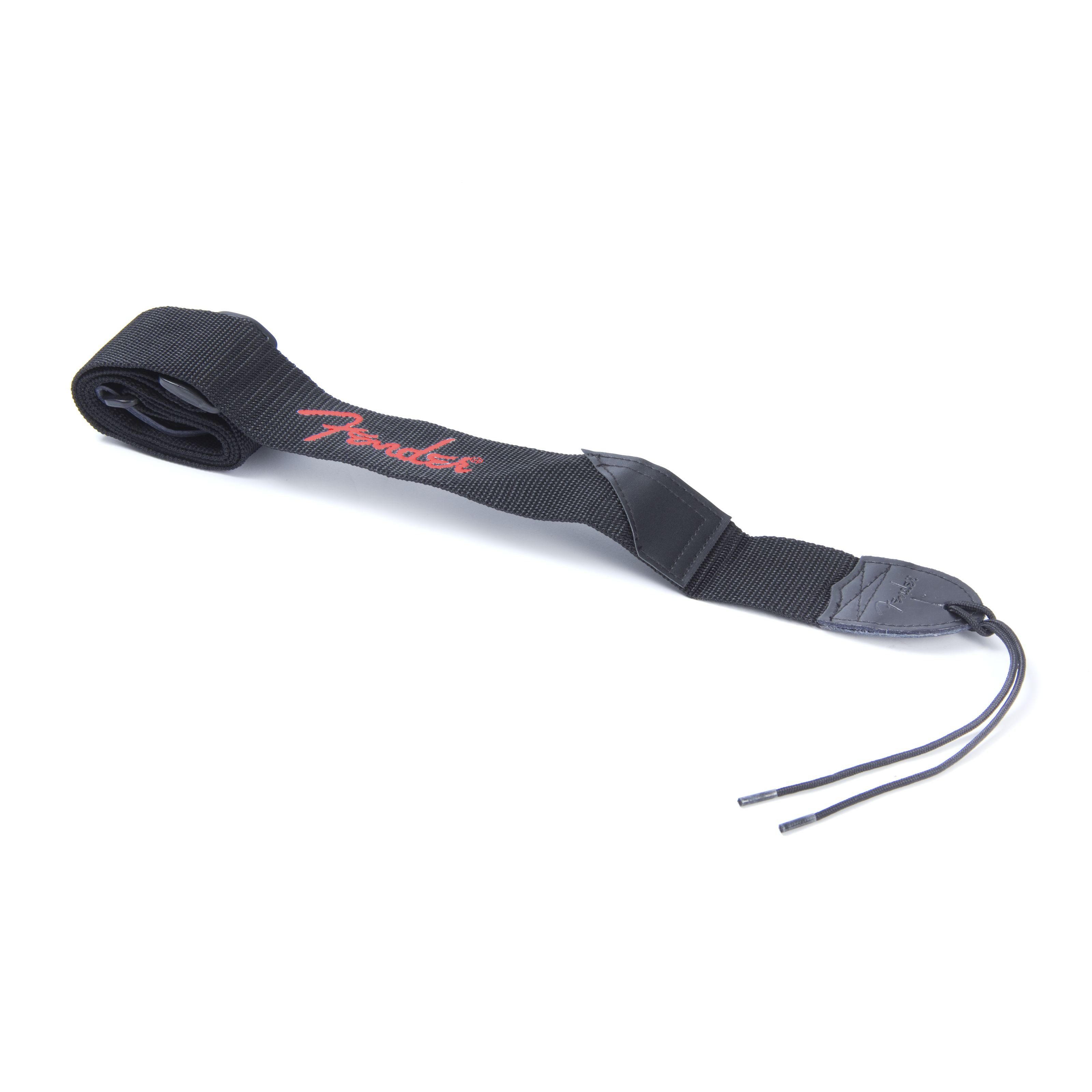 Fender Gitarrengurt, Black Polyester Logo Strap Red - Gitarrengurt