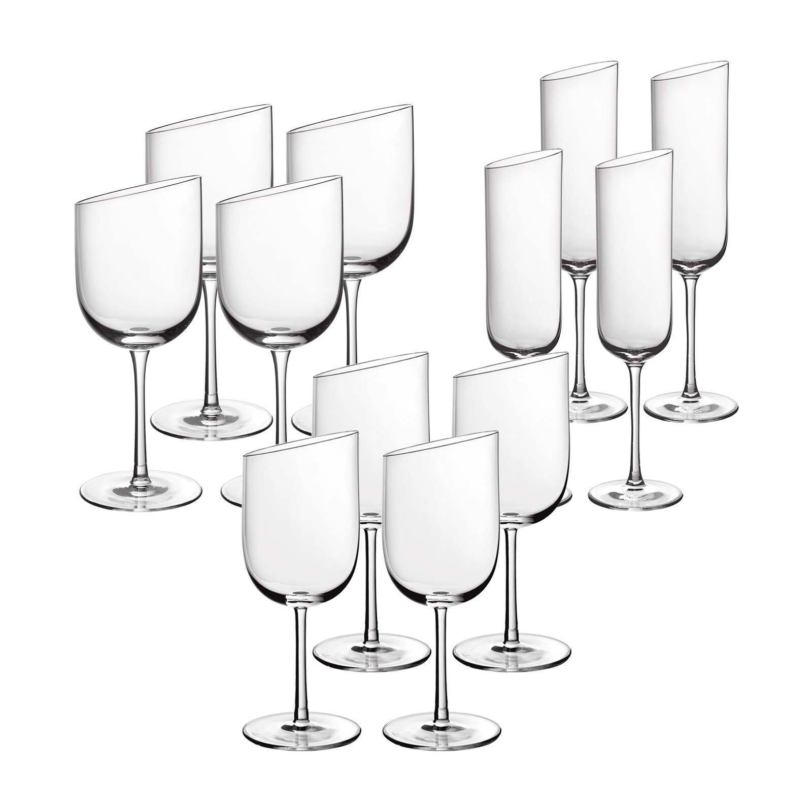 Villeroy & Boch Gläser-Set NewMoon Wein- und Sektgläser 12er Set, 12-tlg., Glas