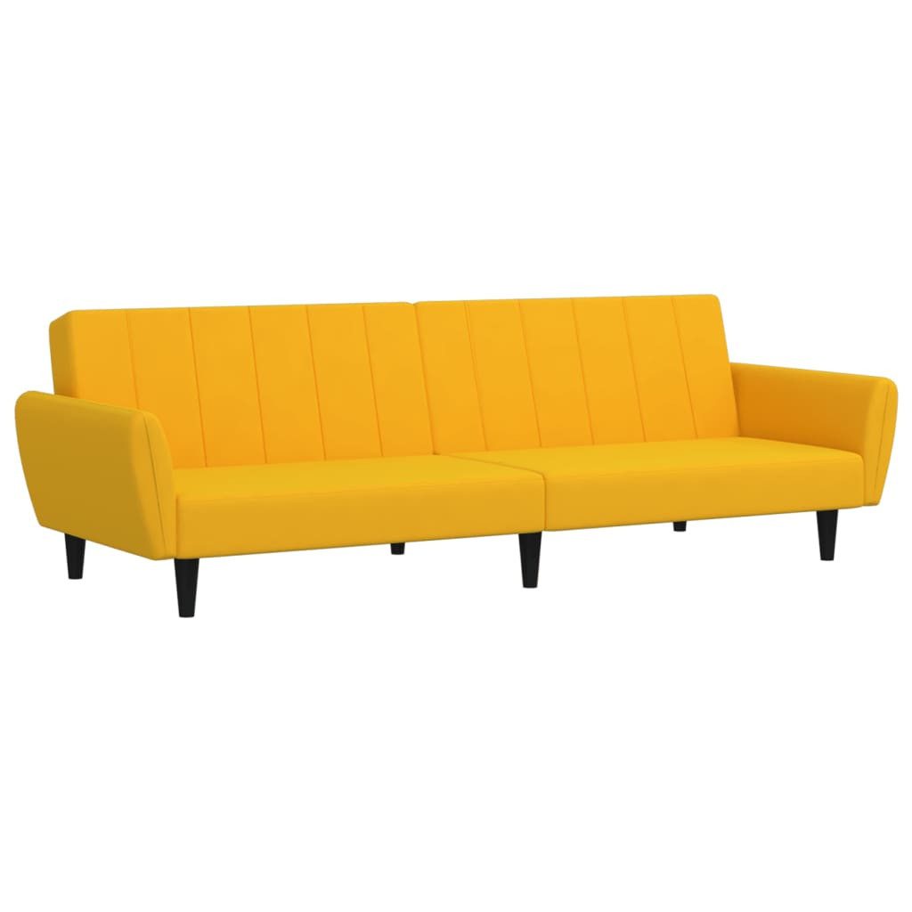 vidaXL Sofa Schlafsofa 2-Sitzer Gelb Samt günstig online kaufen