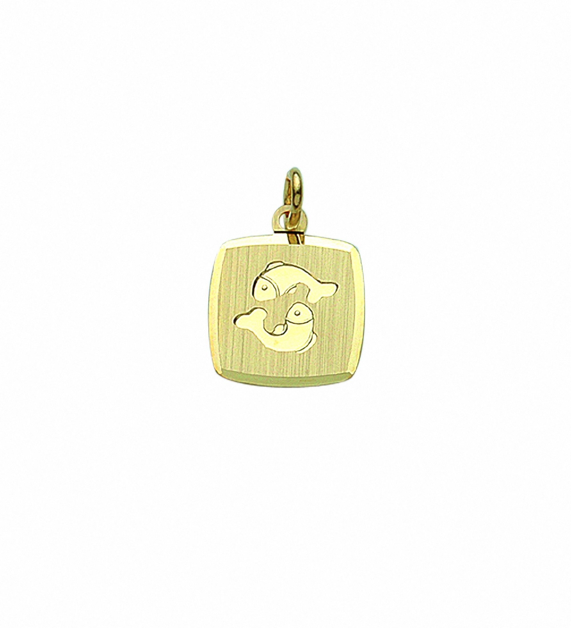 Anhänger 333 Sternzeichen mit Adelia´s mit Anhänger Fisch, Set Halskette Kette Schmuckset - Gold