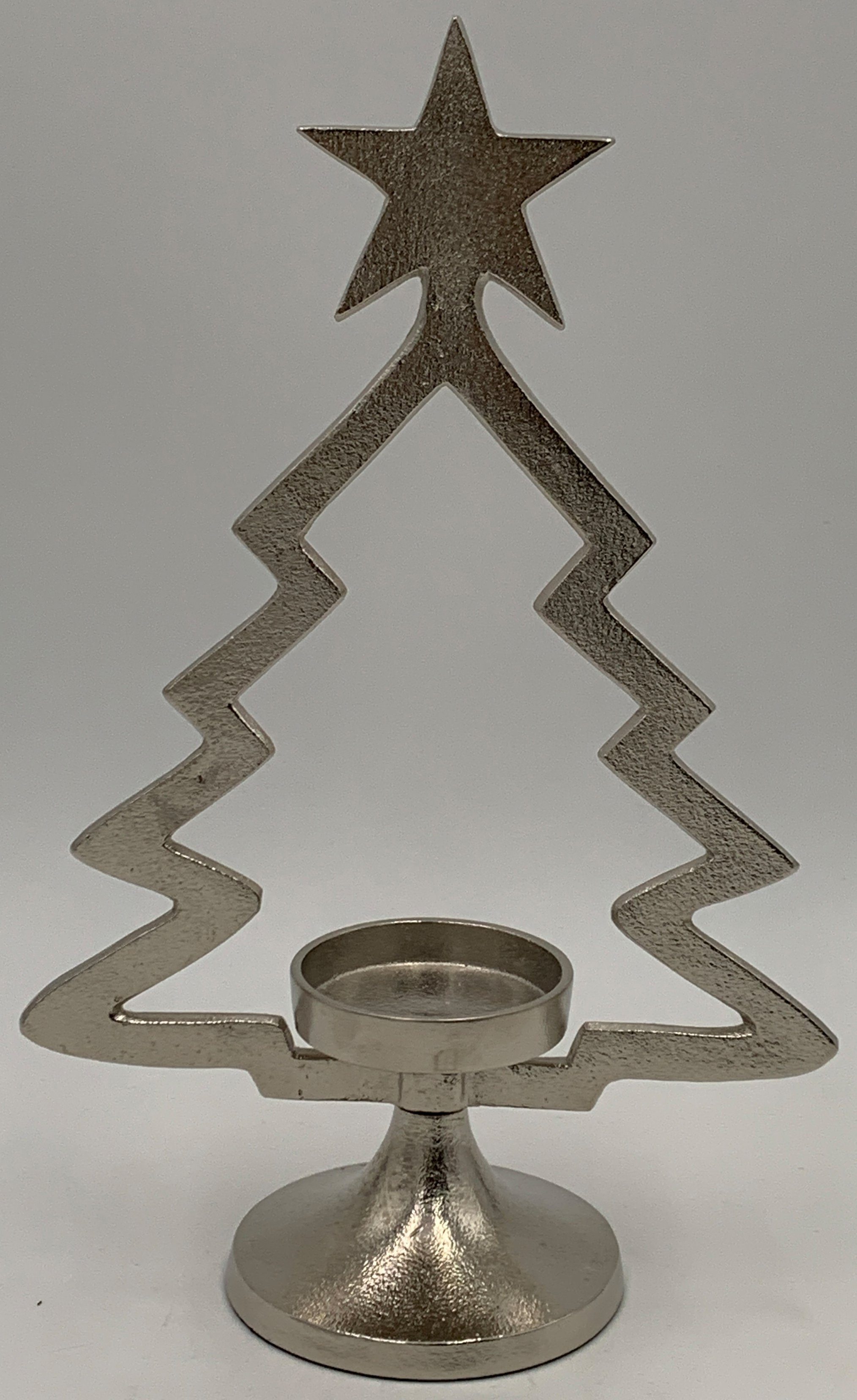 Höhe (1 Stern ca. Weihnachtsdeko in cm Tannenbaum-Form, Kerzenhalter verziert, St), 33 mit