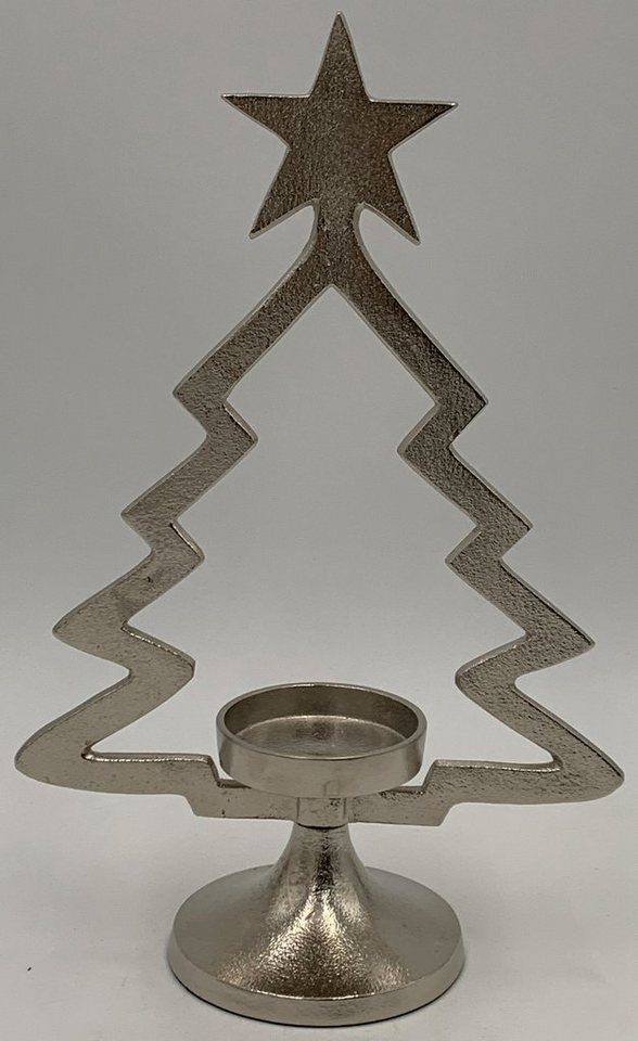 Kerzenhalter Weihnachtsdeko (1 St), in Tannenbaum-Form, mit Stern verziert, Höhe  ca. 33 cm