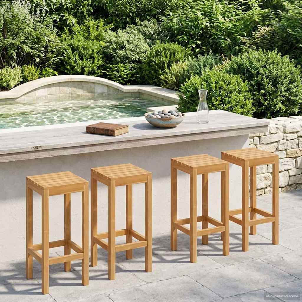 vidaXL Gartenstuhl Barhocker 4 pcs Braun Massivholz (4 St)