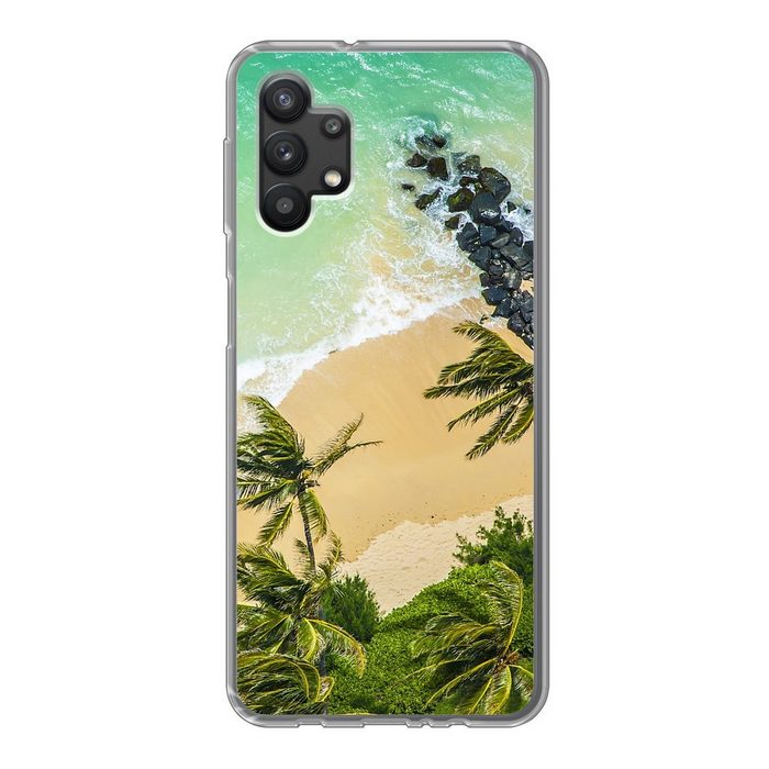 MuchoWow Handyhülle Strand auf Maui aus der Vogelperspektive Handyhülle Samsung Galaxy A32 5G Smartphone-Bumper Print Handy