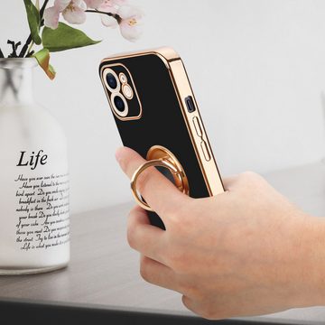 Cadorabo Handyhülle Apple iPhone 12 Apple iPhone 12, Schutzhülle - TPU Silikon Hülle - mit Kameraschutz und Ring