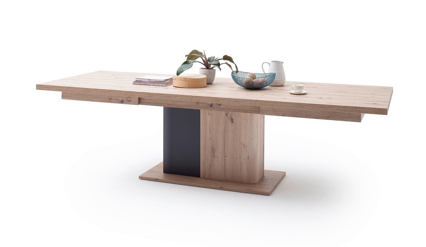 MCA furniture Esstisch Esstisch Ausziehtisch Cortona Balkeneiche / anthrazit 180 (280) x 100 (No-Set)