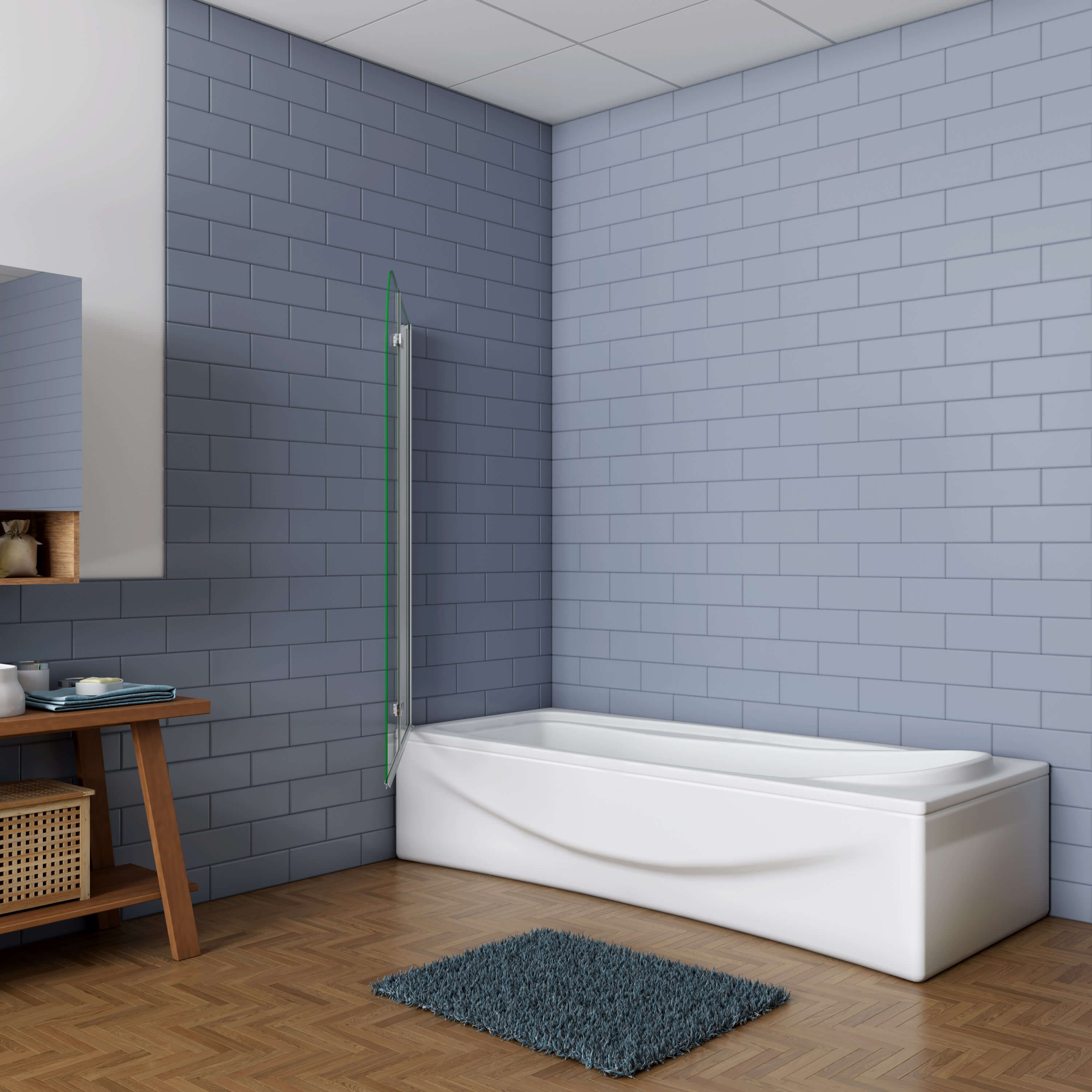 Duschparadies Badewannenfaltwand 6mm Duschabtrennung Faltwand Badewannenauf günstig online kaufen