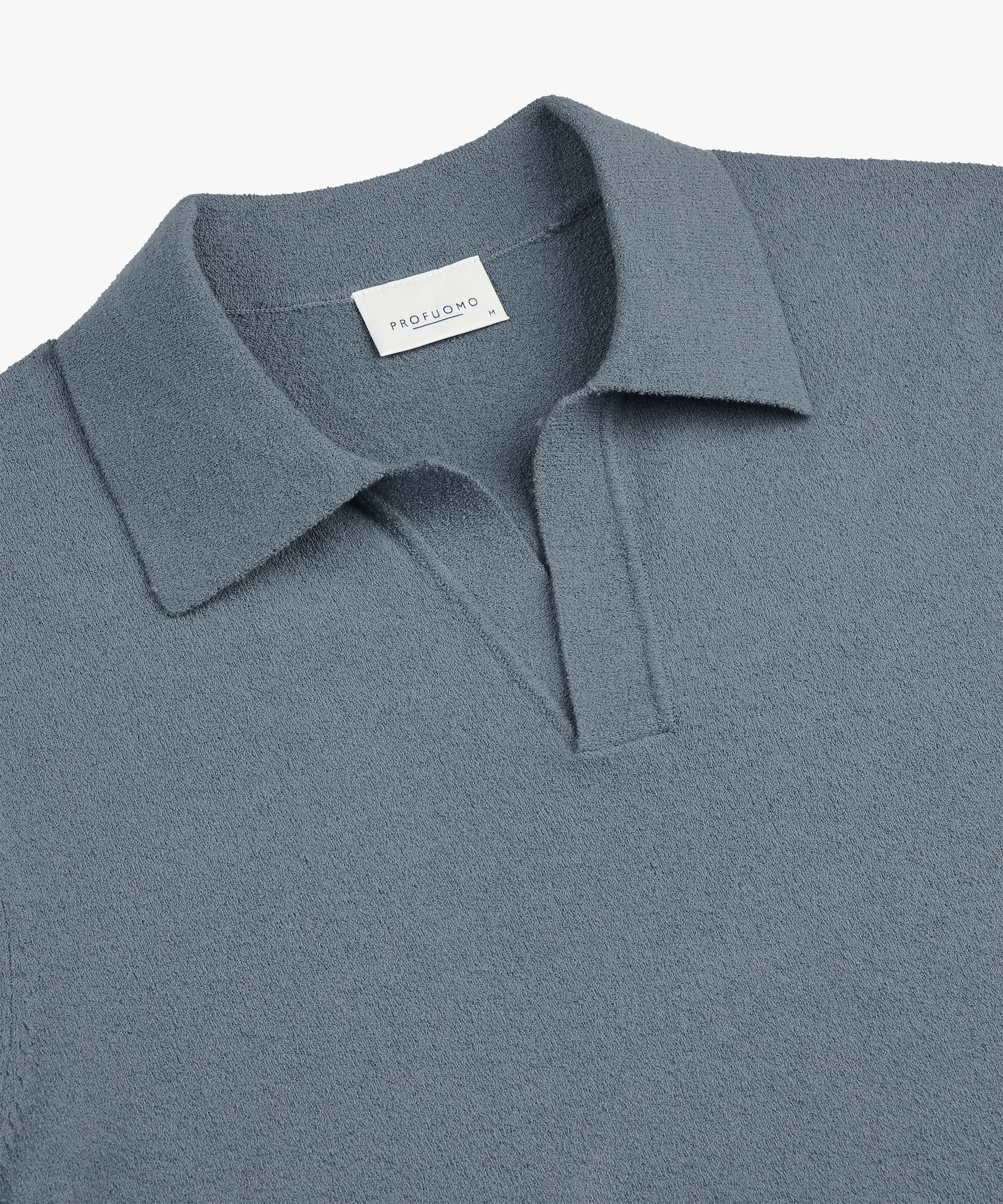 Profuomo Poloshirt POLO OPEN COLLAR SS GREY BLUE