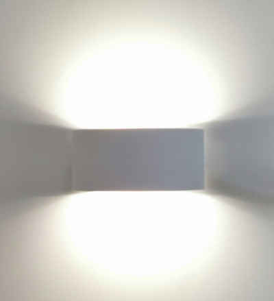 TRANGO LED Außen-Wandleuchte, 3075-04TF IP44 Up & Down Wandstrahler in Titan Silber inkl. 2x 3,5 Watt 4000K Neutralweiß LED Modul *OTTO* für innen & außen, Außenwandleuchte, Außenstrahler, Wandstrahler, Wandleuchte