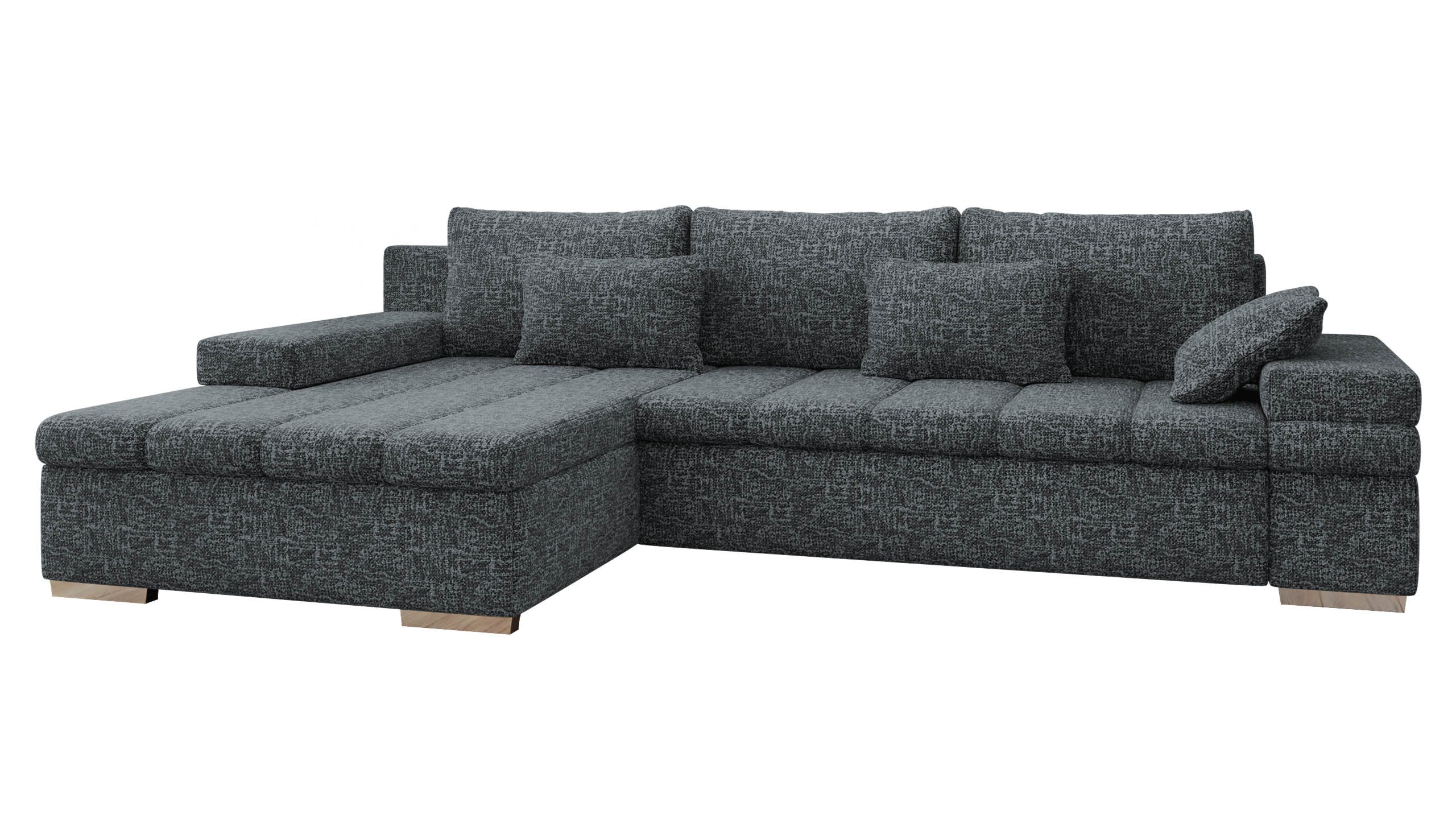 MIRJAN24 Ecksofa Bangkok, mit Bettkasten und Schlaffunktion, L-Form, Wellenfeder, 310x175x83 cm