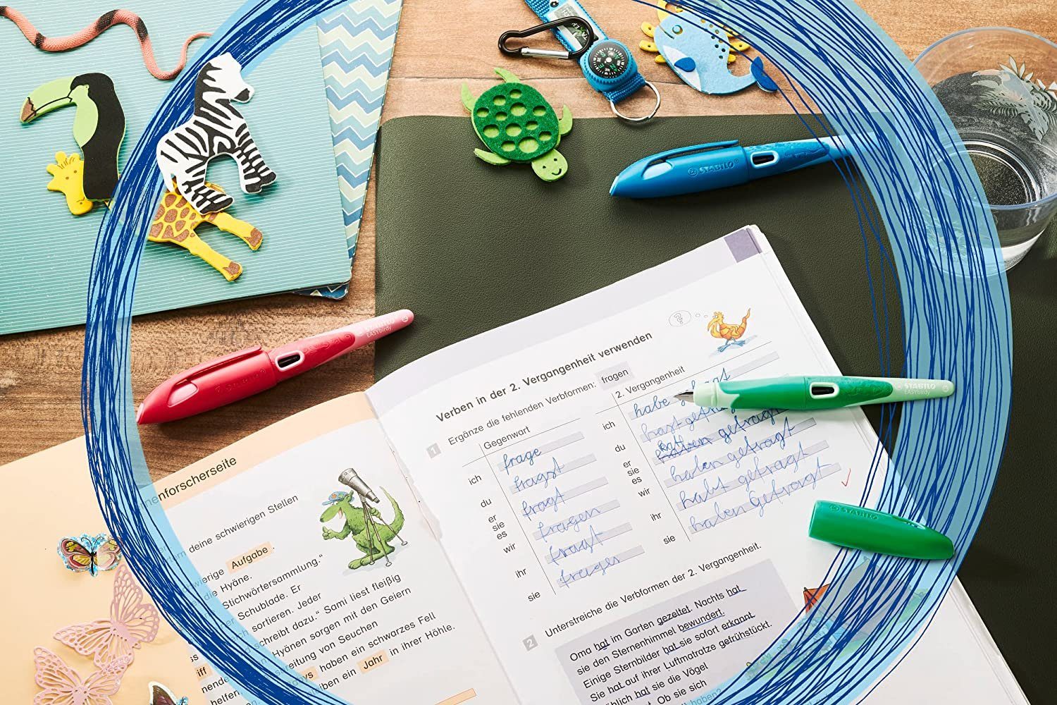 STABILO Malstift EASYbirdy ergonomischer Schulfüller - Feder A - Linkshänder - 3D Wildl – Bild 5 von 5